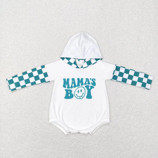 Checkered Mama's Boy Hooded Romper