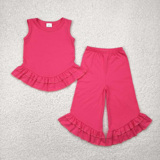 Pink Ruffle Tank Set