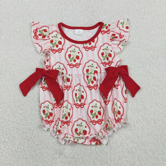 Strawberry Coquette Bubble Romper
