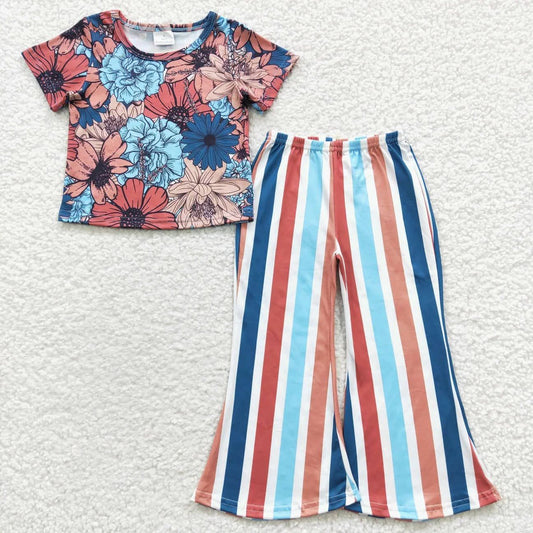 Floral Striped Pants Set