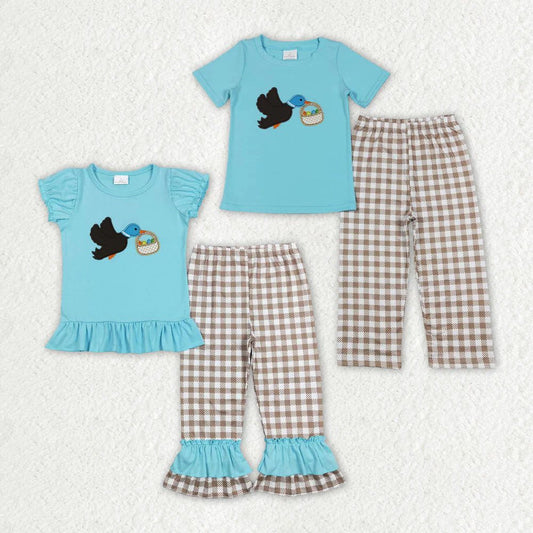 Easter Duck Gingham Pants Sets