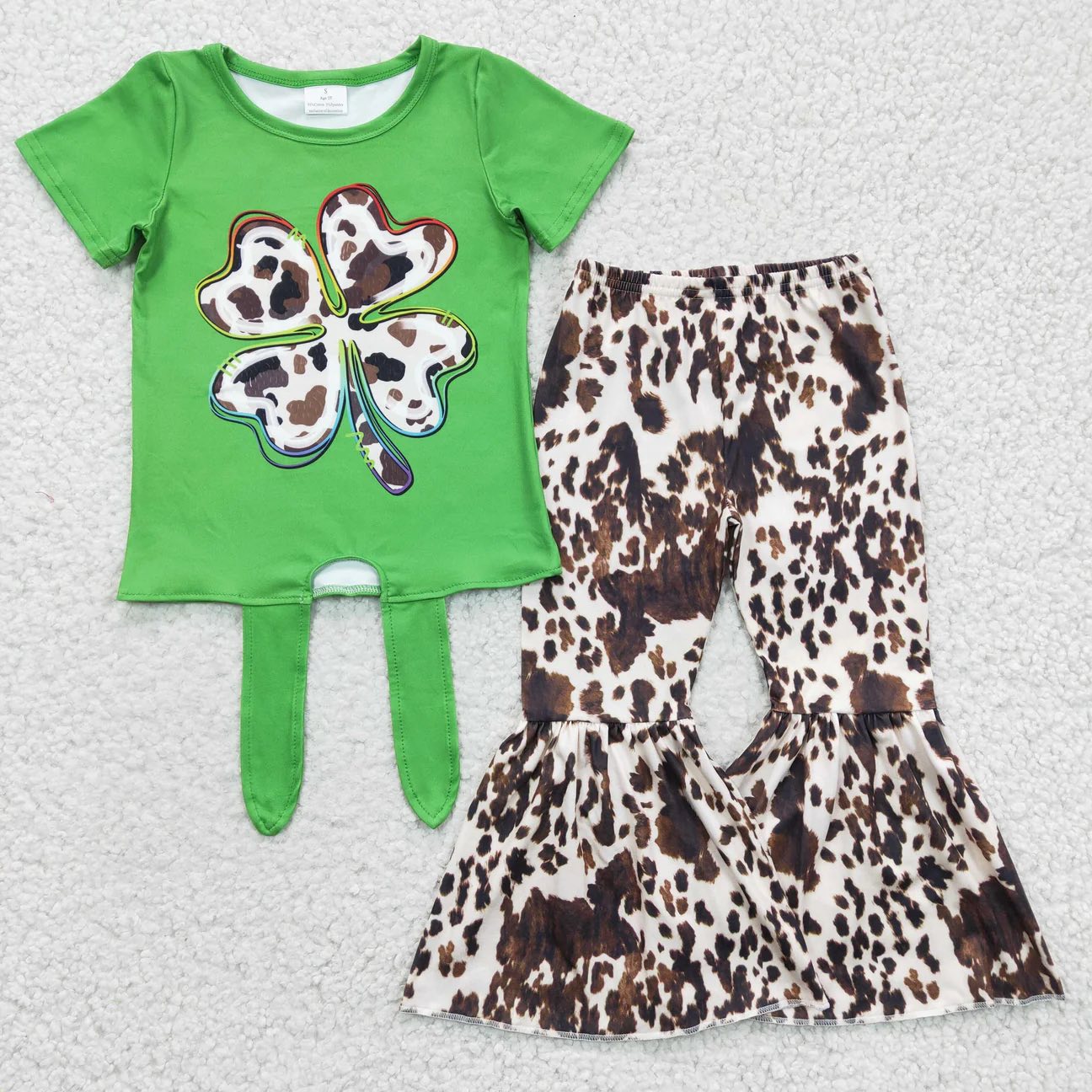 Cow Print Clover Pants Set
