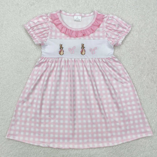 Pink Gingham Bunny Bow Dress