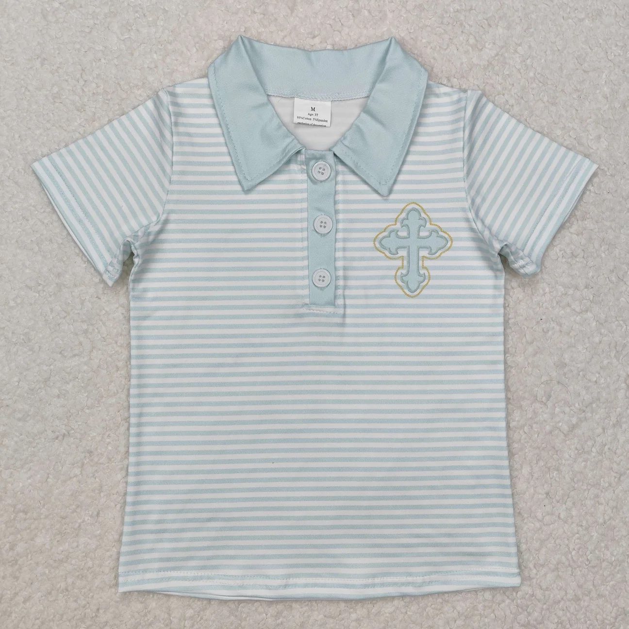 Blue Striped Cross Polo