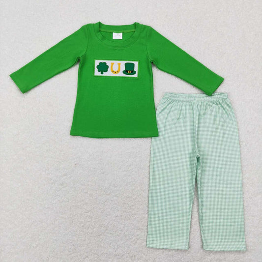 St. Patrick's Day Gingham Pants Set