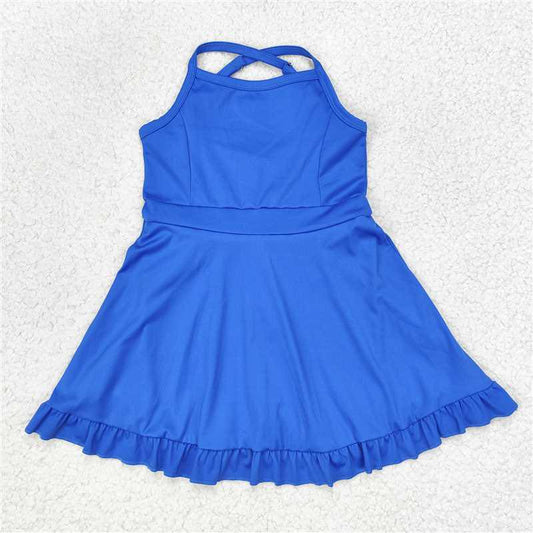 Royal Blue Ruffle Yoga Dress