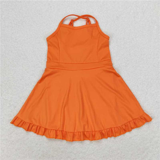 Orange Ruffle Yoga Dress