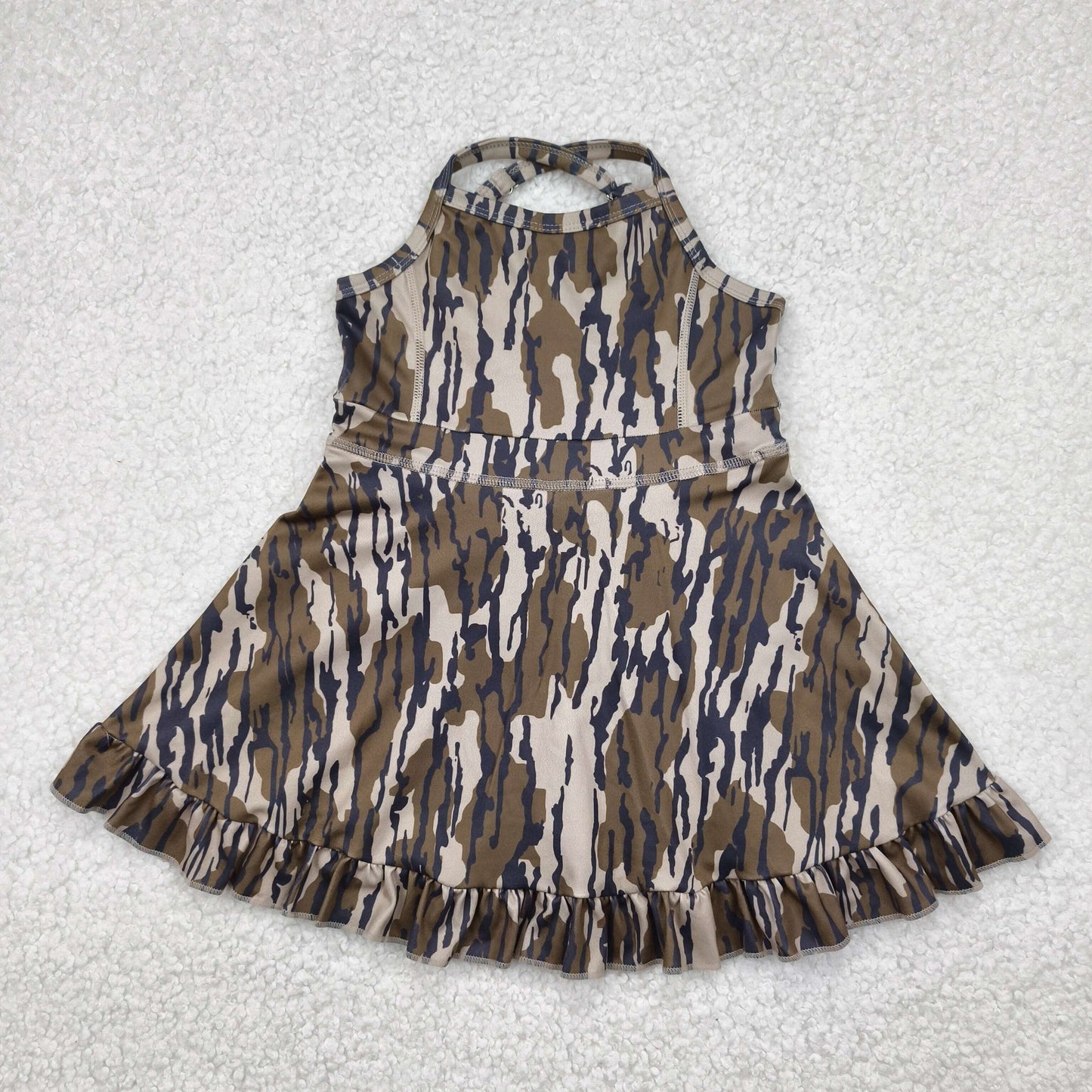 Dark Camo Print Yoga Dress