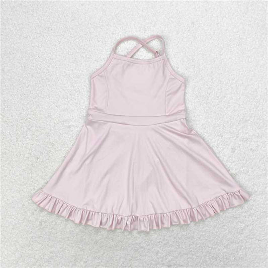 Baby Pink Ruffle Yoga Dress