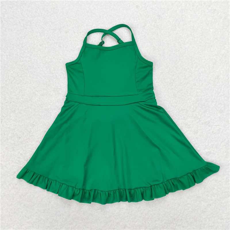 Green Ruffle Yoga Dress