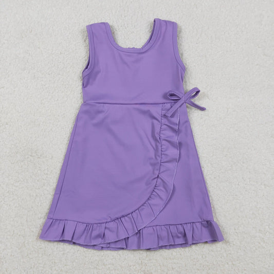 Purple Ruffle Yoga Dress