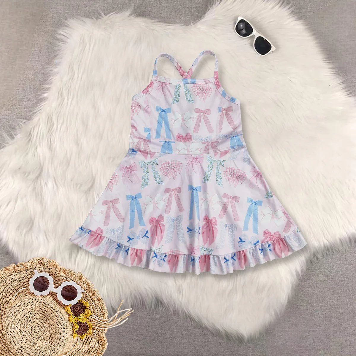 Pastel Bows Yoga Dress