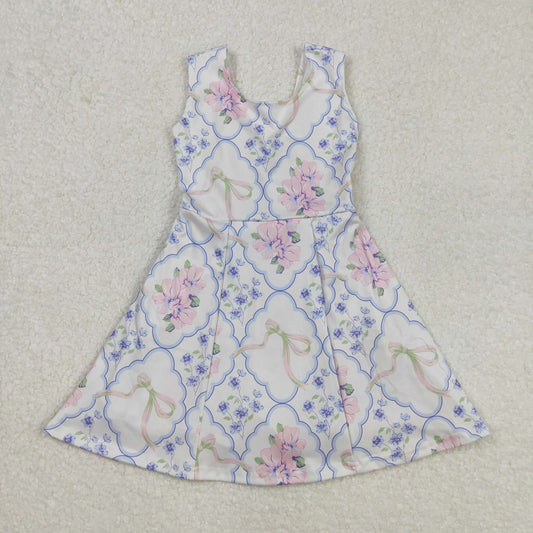 Pink Floral + Bows Yoga Dress