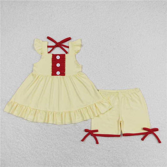 Yellow/Red Shorts Set