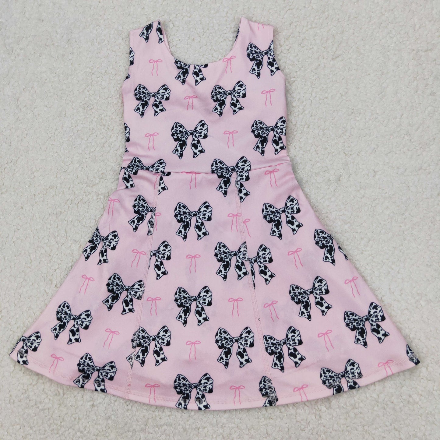 Cow Print Bows Yoga Dress