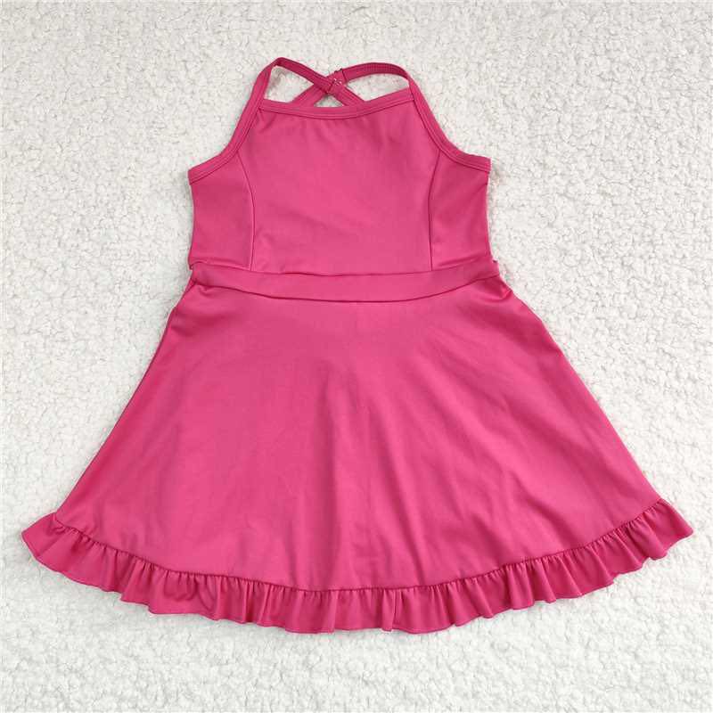 Hot Pink Ruffle Yoga Dress