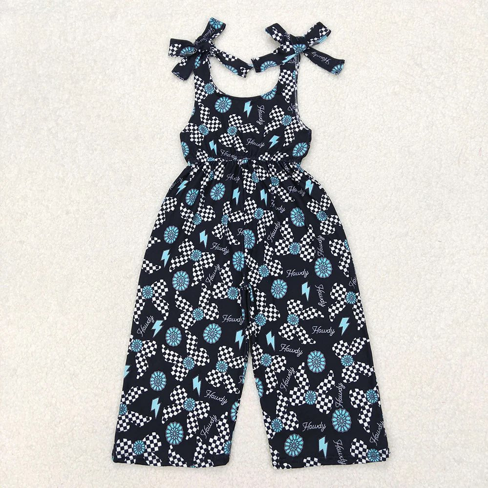 Checkered Coquette Western Romper