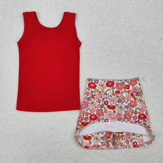 Red Floral Yoga Set