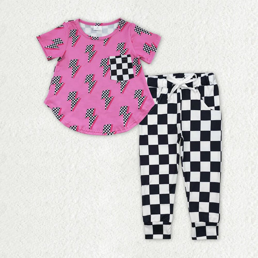 Trendy Checkered Pants Set