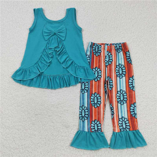 Teal Western Pants Set