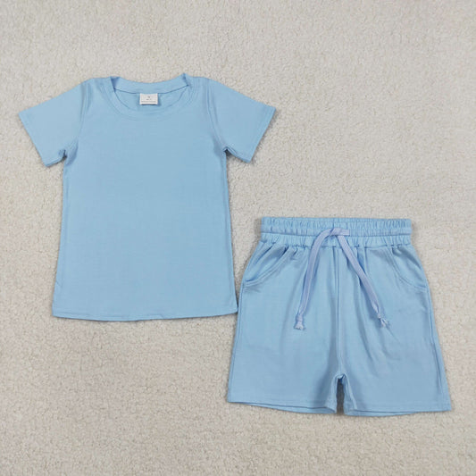 Basic Baby Blue Shorts Set