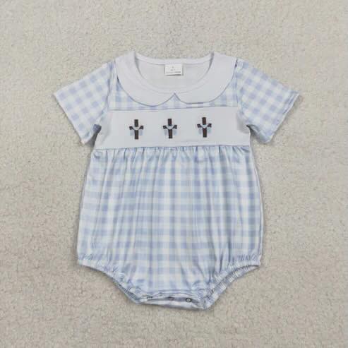 Three Crosses Blue Gingham Bubble