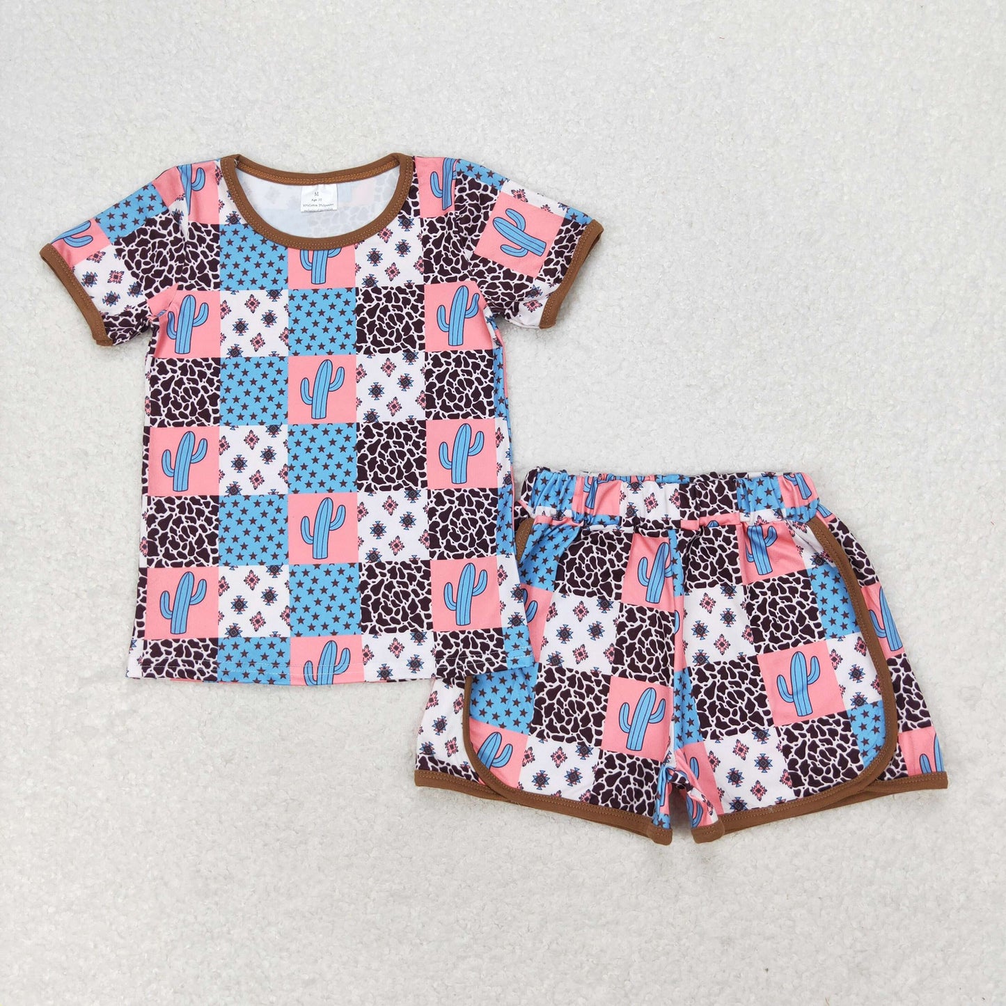 Western Patchwork Shorts Set
