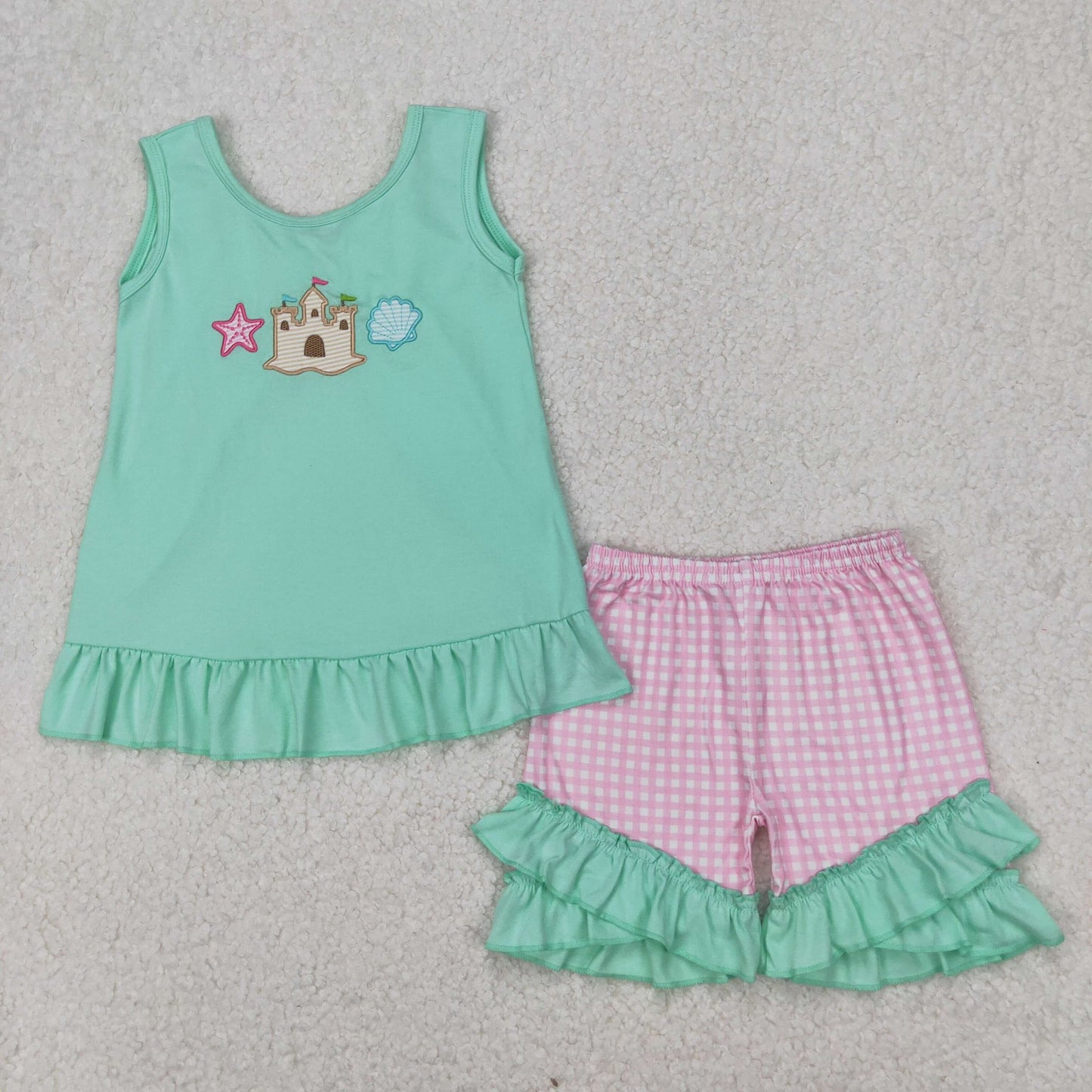 Beach Day Ruffle Shorts Set