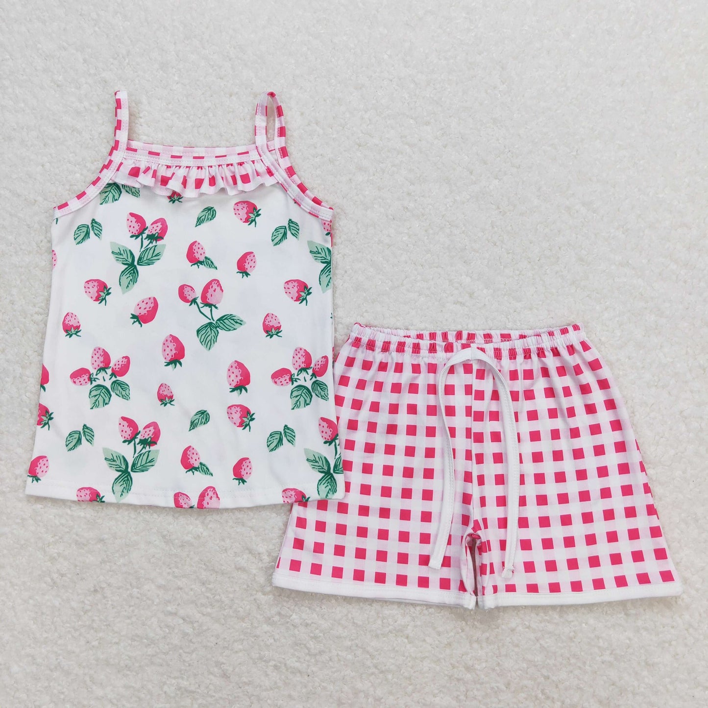 Gingham Strawberry Tank Set