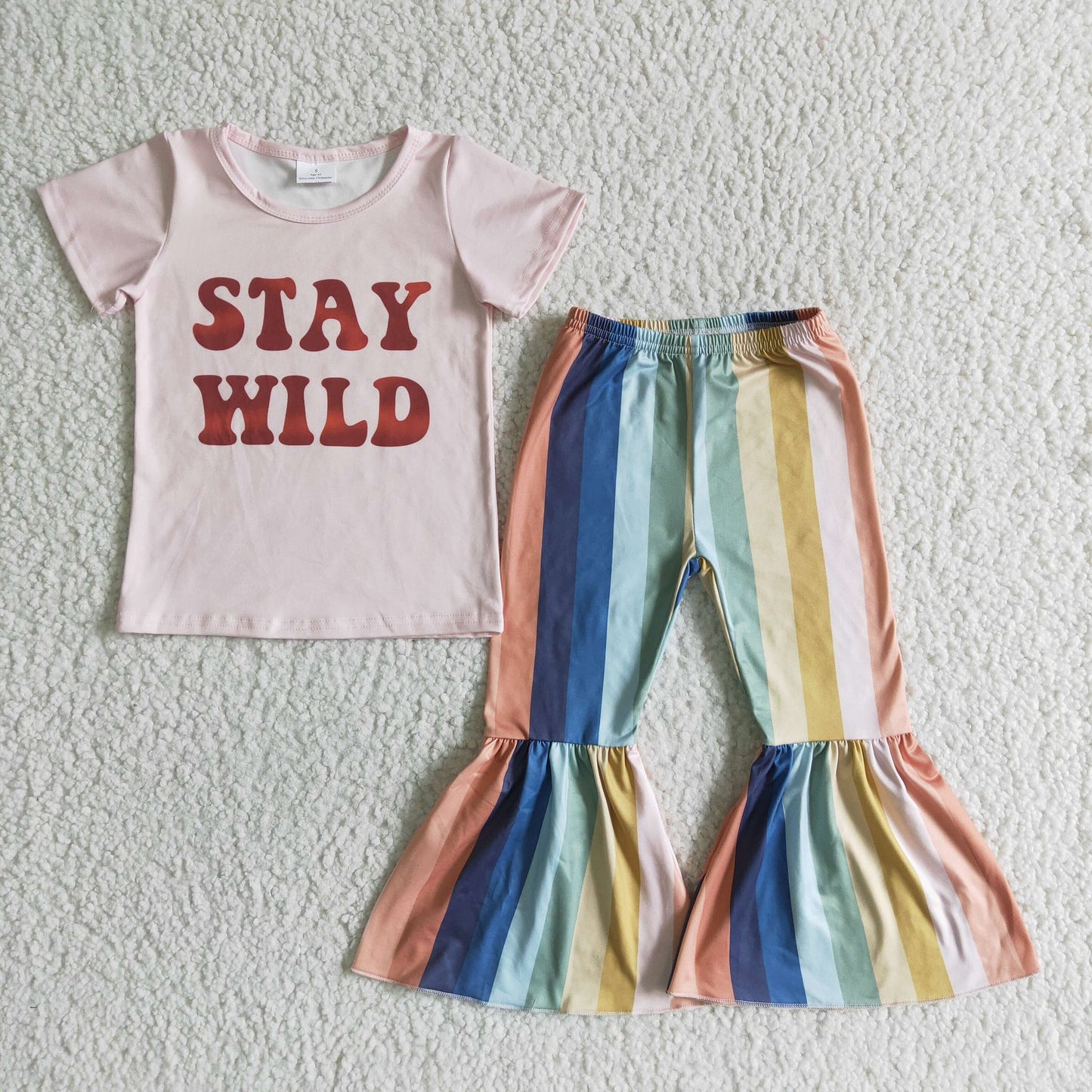 Stay Wild Striped Bell Bottom Set