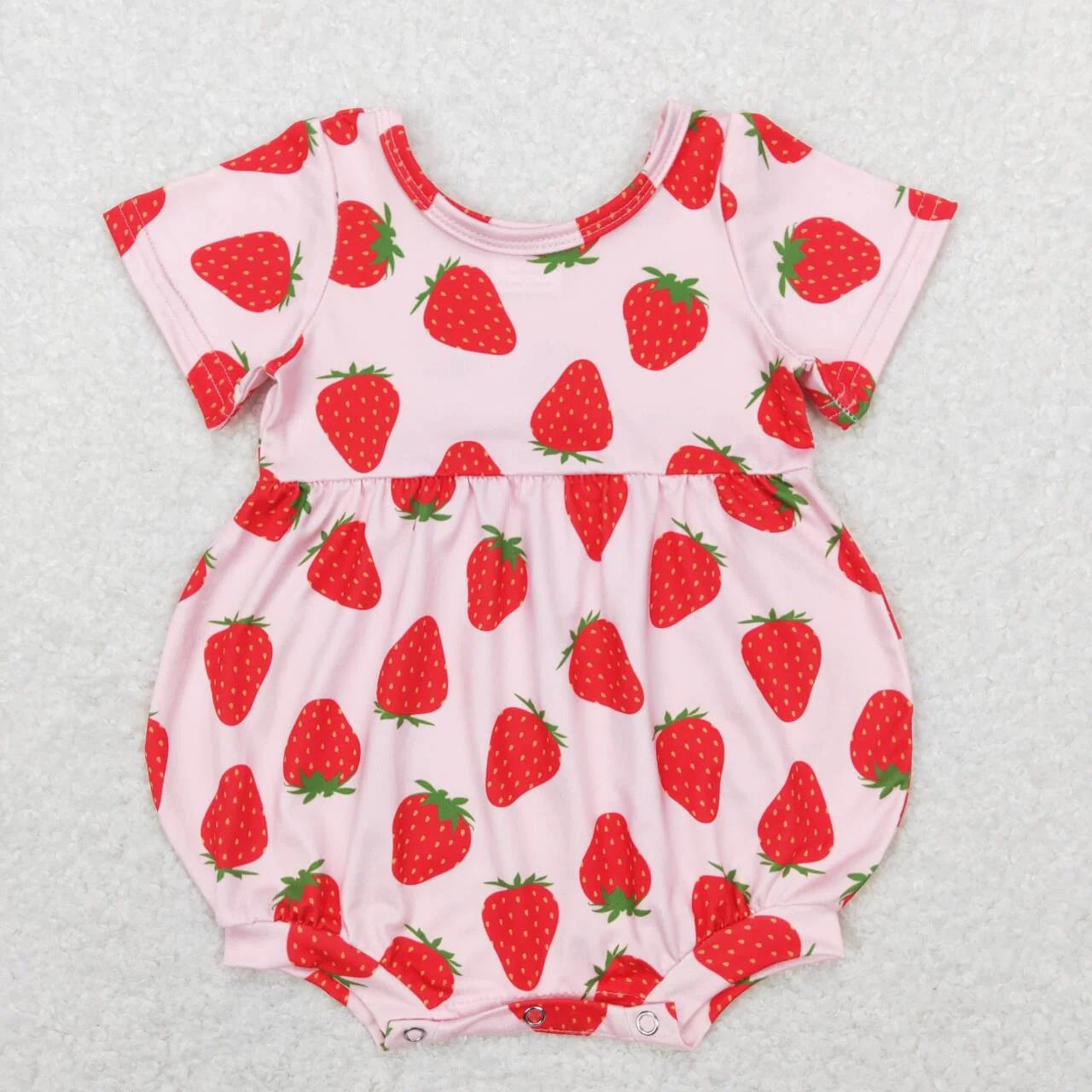 Pink Strawberry Romper