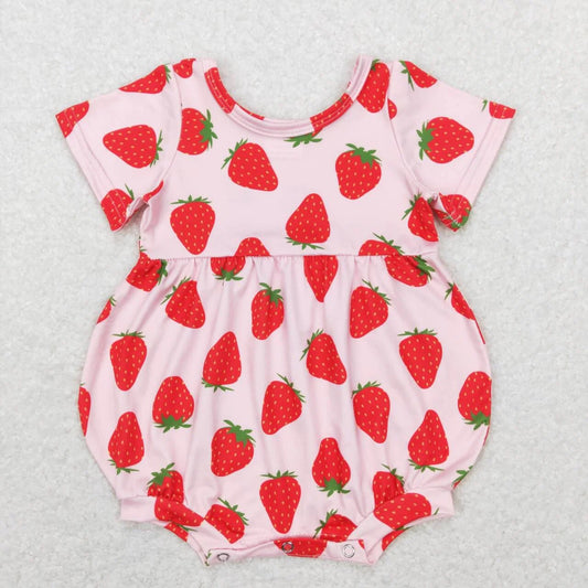 Pink Strawberry Romper