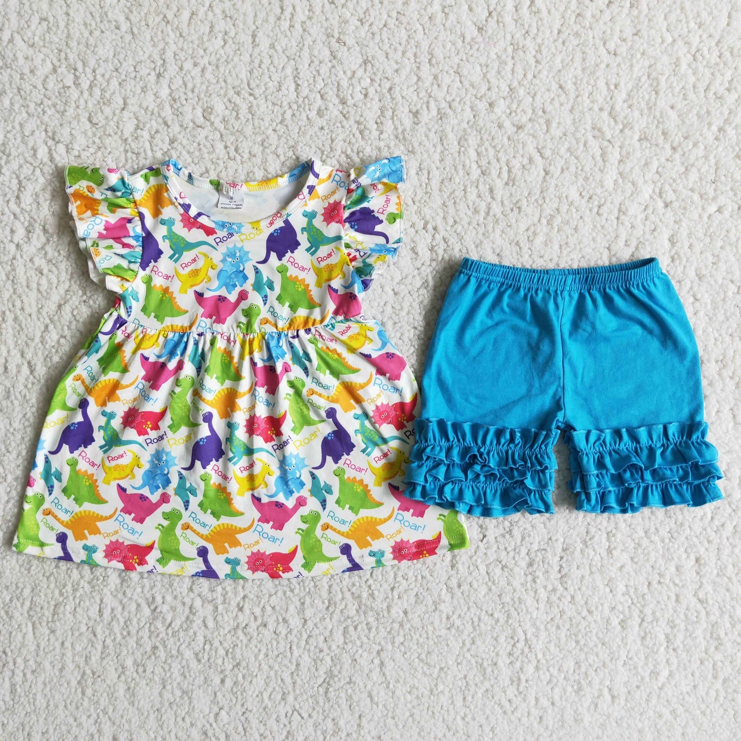 Dinosaur Ruffle Shorts Set