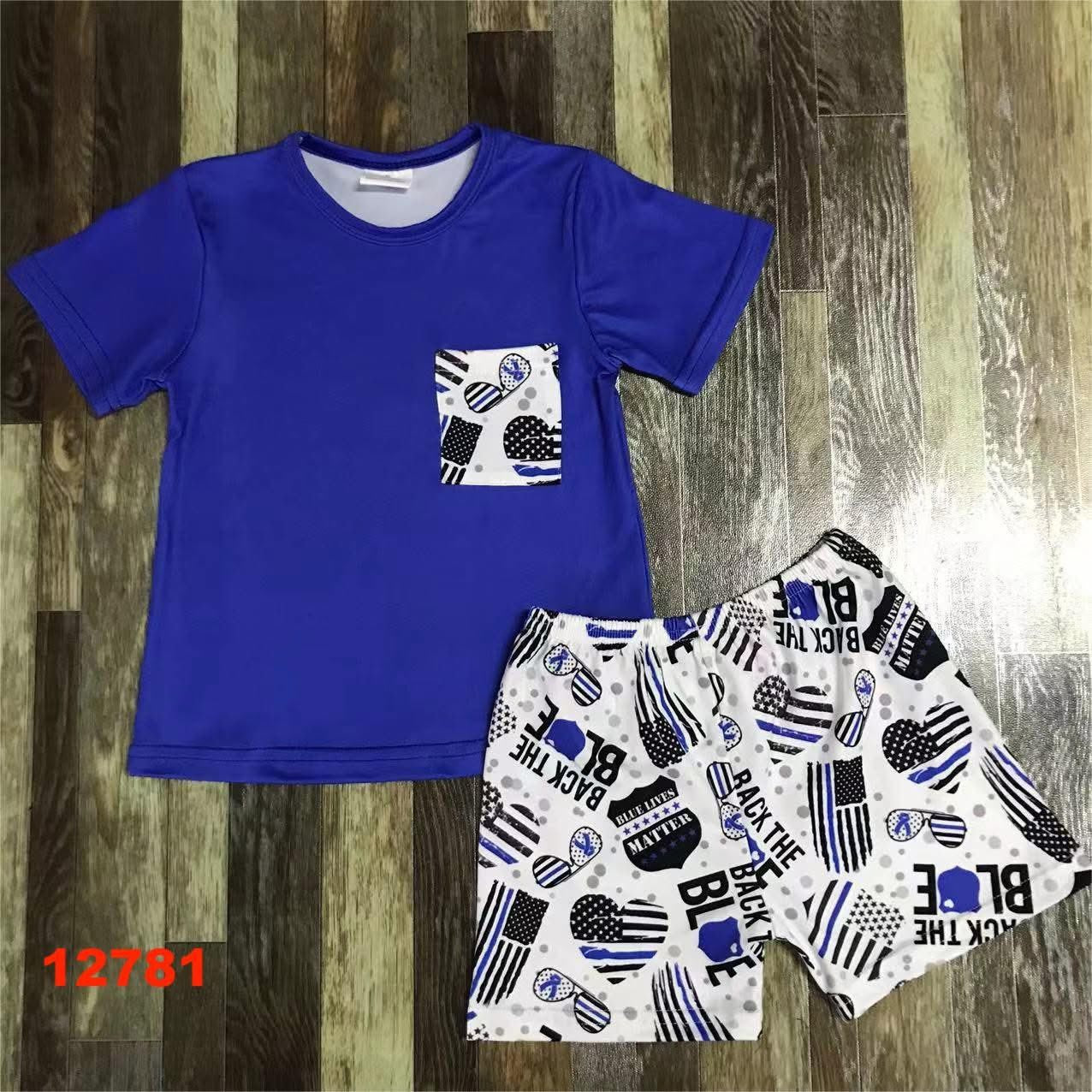 Back The Blue Shorts Set