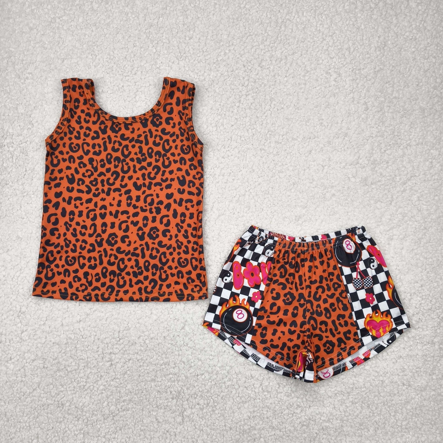 Cheetah Print Checkered Tank Set