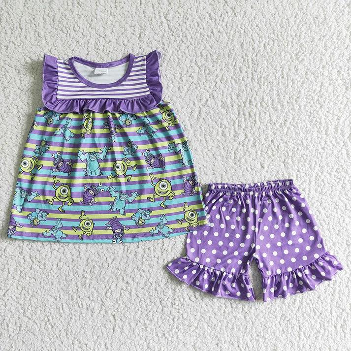 Little Monsters Ruffle Shorts Set