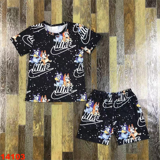 Blue Dog Just Do It Shorts Set