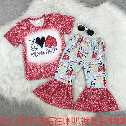 Peace Love Farm Life Pants Set