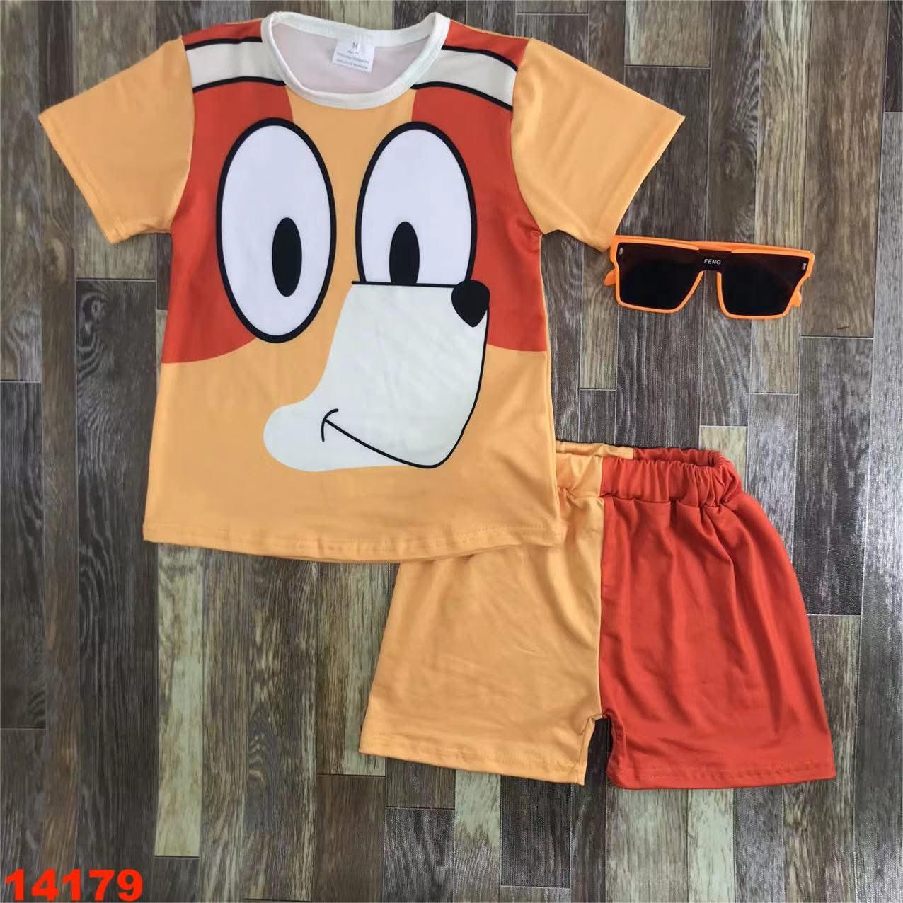 Orange Dog Shorts Set