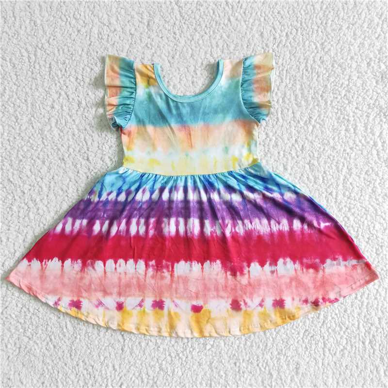 Rainbow Flutter Sleeve Dress
