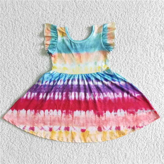 Rainbow Flutter Sleeve Dress