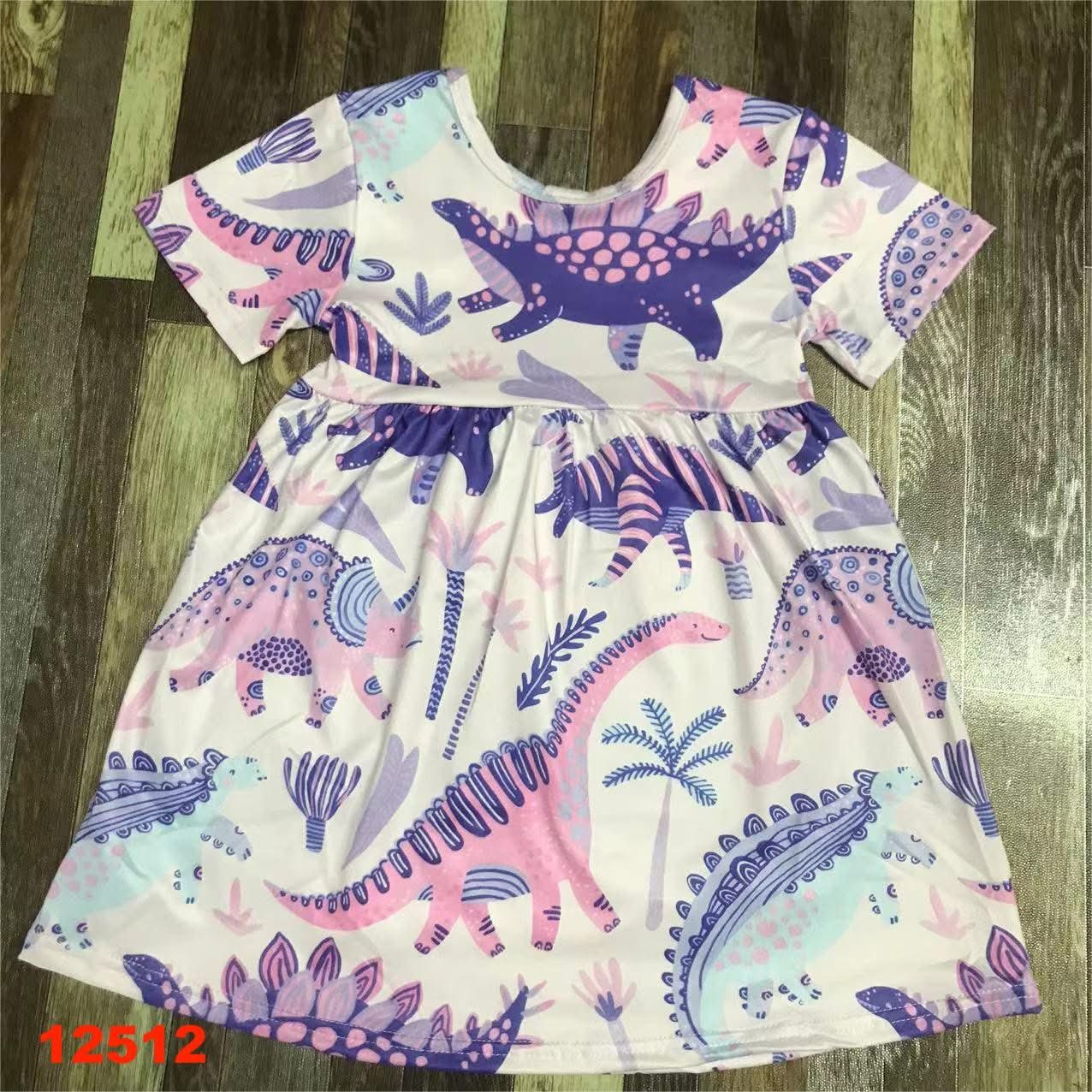 Pink and Purple Dino Dress