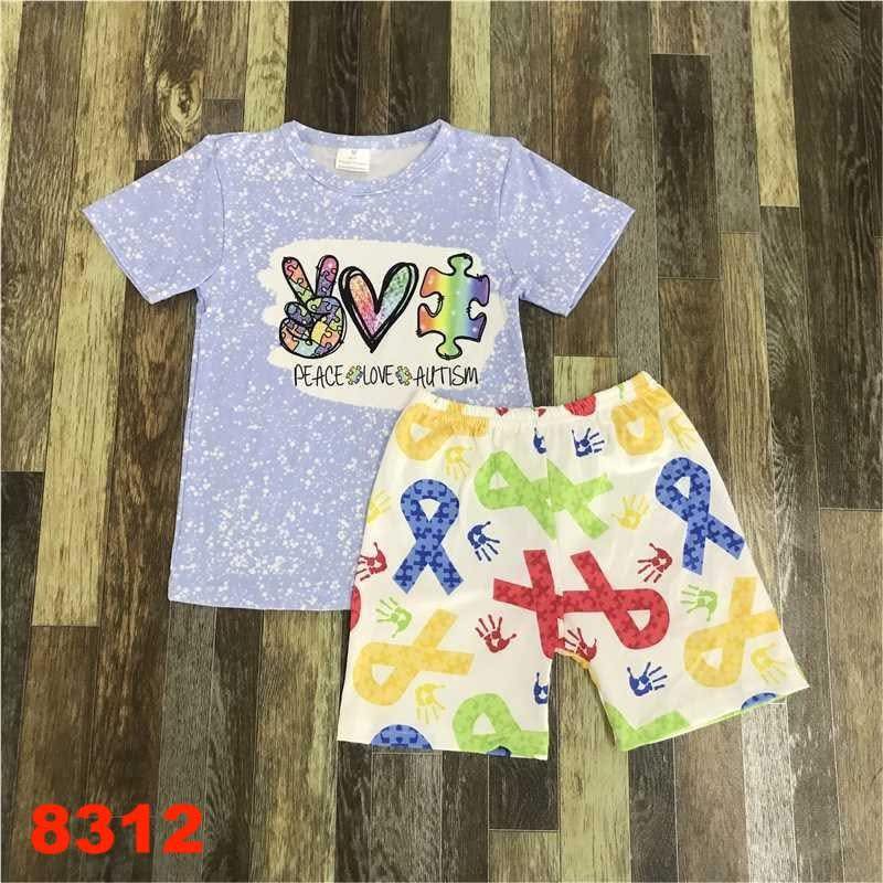 Peace Love Autism Shorts Set
