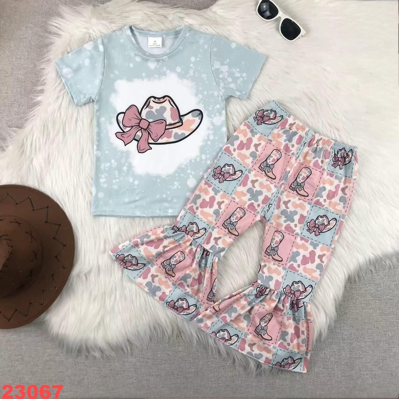 Cowboy Boots and Hat Pants Set