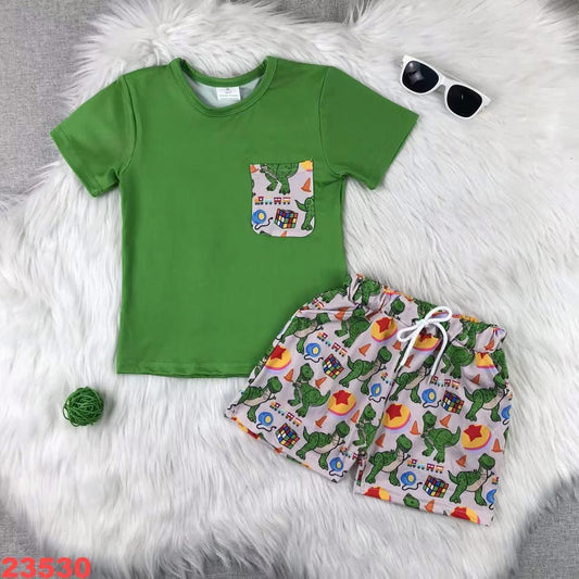 T-Rex Toy Pocket Tee Shorts Set