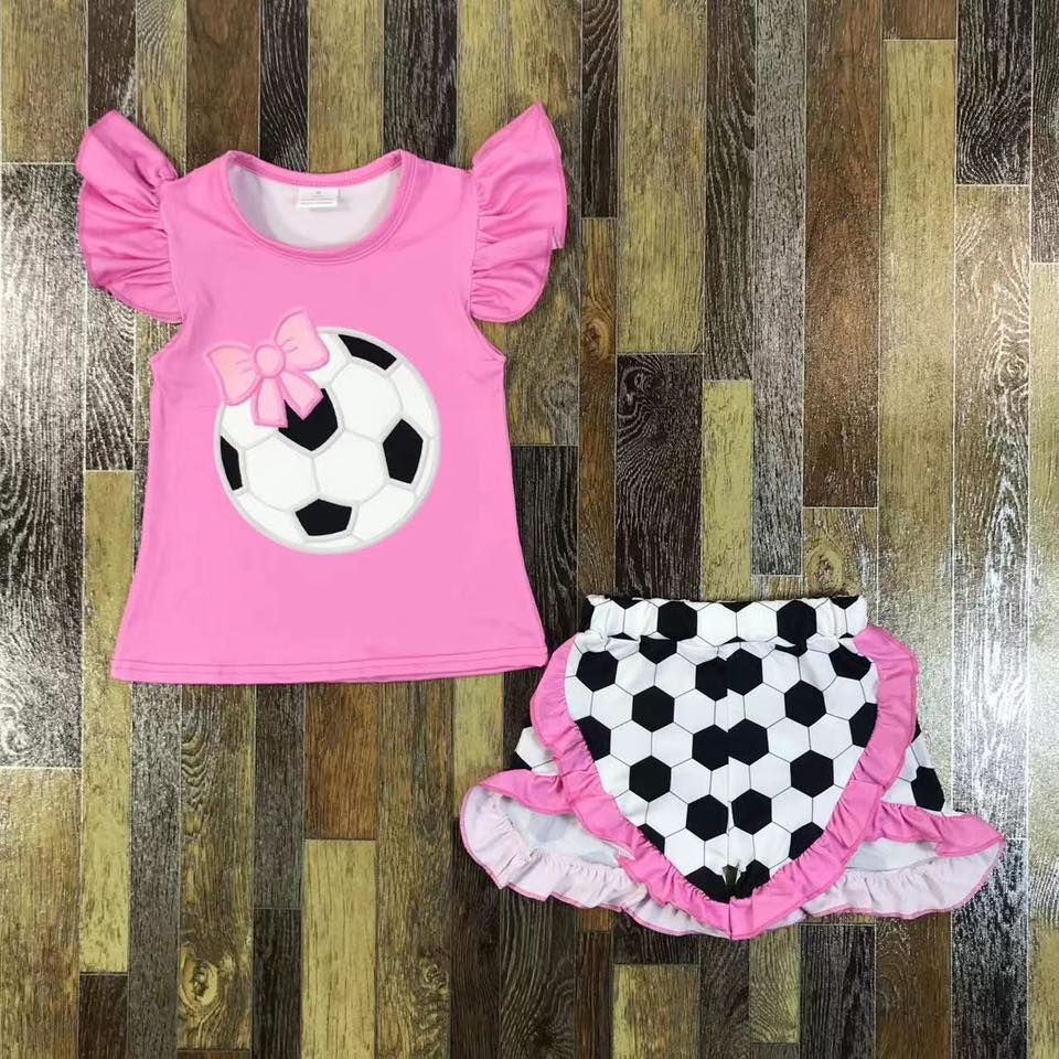 Girls Ruffle Soccer Shorts Set
