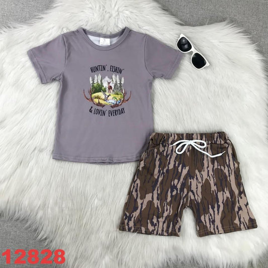 Huntin', Fishin', and Lovin' Everyday Shorts Set