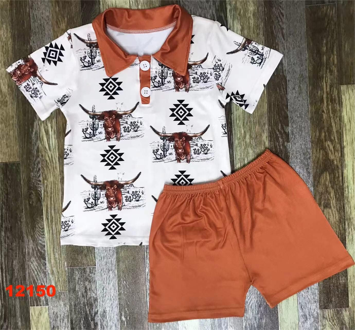 Western Highland Cow Shorts Set