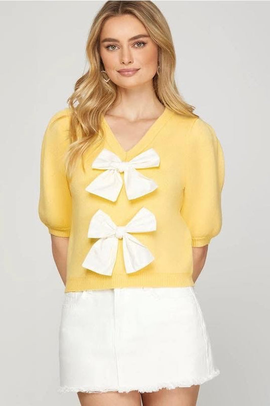 Yellow Bow Top