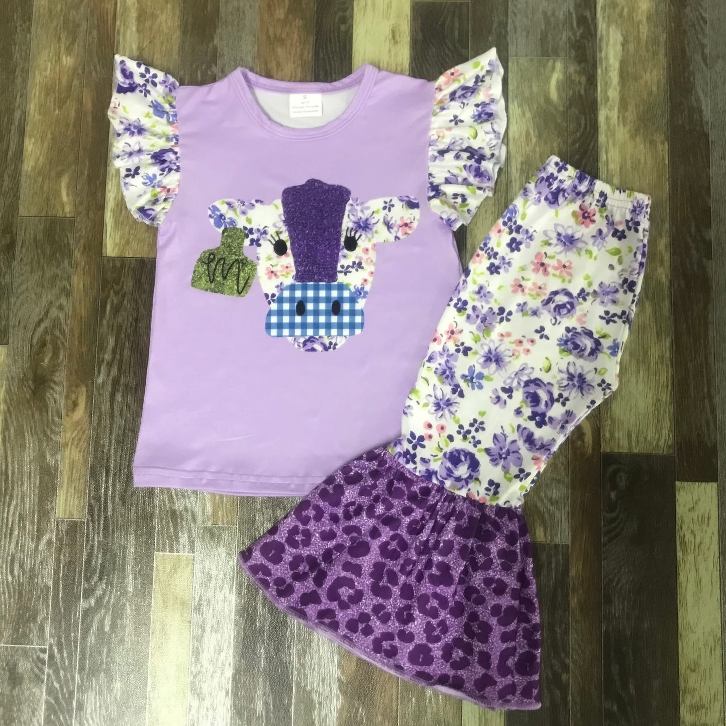 Floral Cow Pants Set
